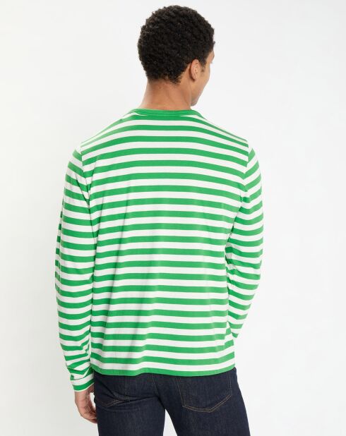 T-Shirt Regular Fit Marinière vert/blanc